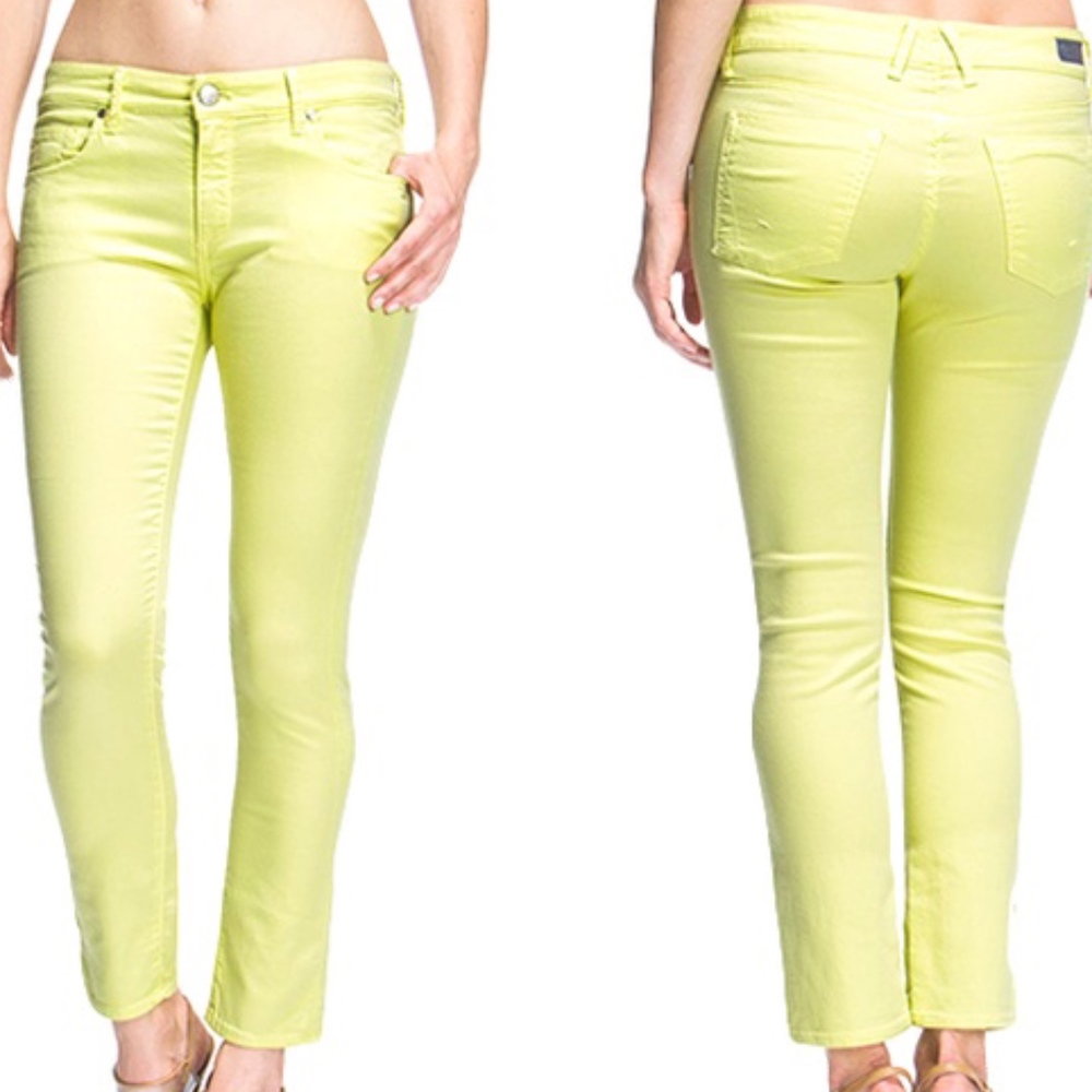AGAVE Denim Paloma Bright Yellow Crop Jeans